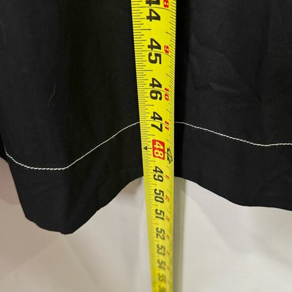 NWT Madewell Puff-Sleeve Drop-Waist Midi Dress Lightweight Cotton Black Size 0 - Picture 13 of 15